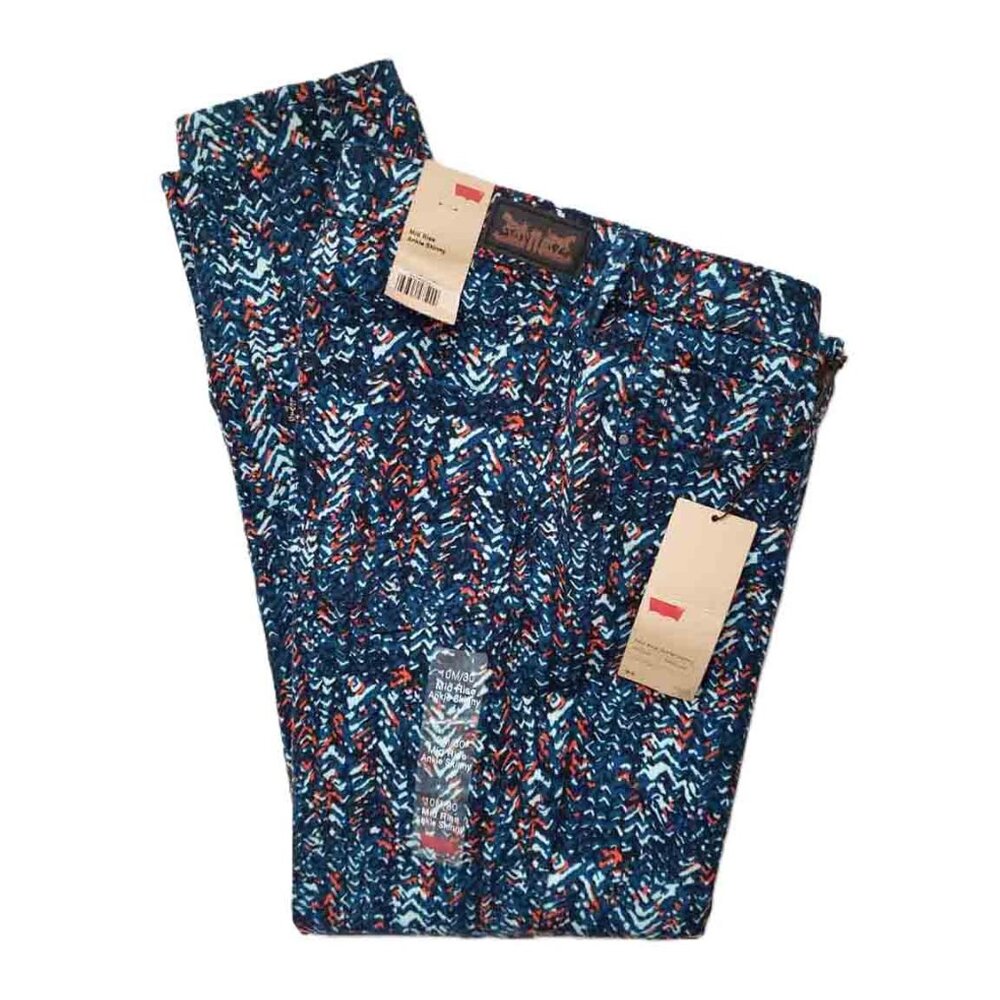 Levi's Mid Rise Ankle Skinny Jeans Multicolor Abstract Women's Size 10